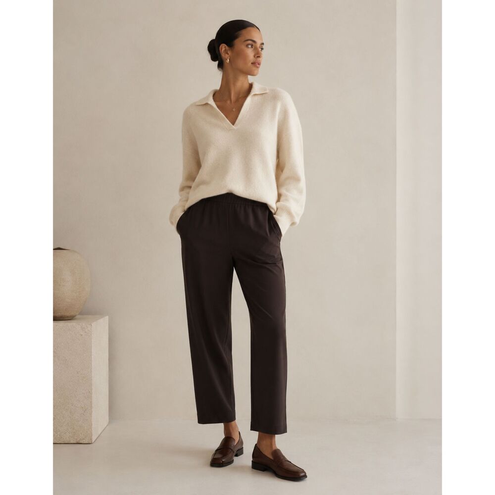 Eileen Fisher Heavyweight Rayon Knit Slim Pants Women’s 2X Brown NWT